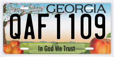 GA license plate QAF1109