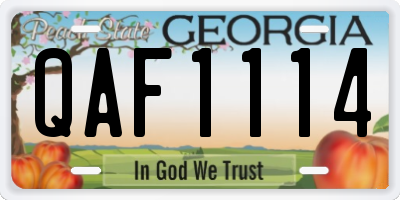 GA license plate QAF1114