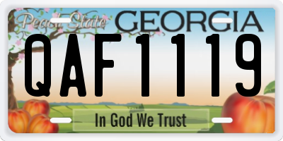 GA license plate QAF1119