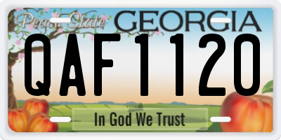 GA license plate QAF1120