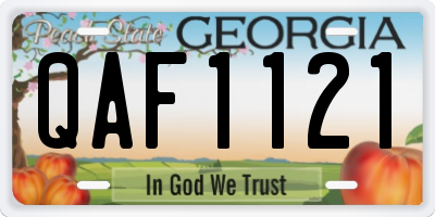 GA license plate QAF1121