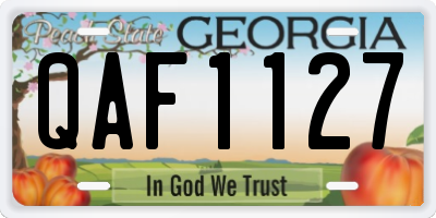 GA license plate QAF1127