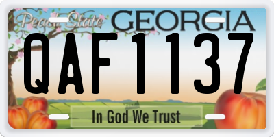 GA license plate QAF1137