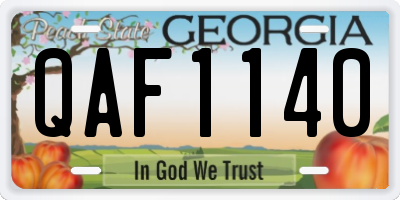 GA license plate QAF1140