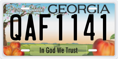 GA license plate QAF1141