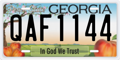 GA license plate QAF1144