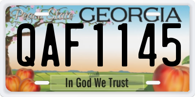 GA license plate QAF1145