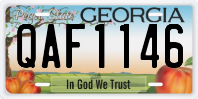 GA license plate QAF1146
