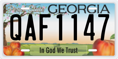 GA license plate QAF1147