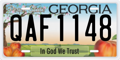 GA license plate QAF1148