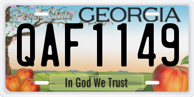 GA license plate QAF1149