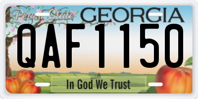 GA license plate QAF1150
