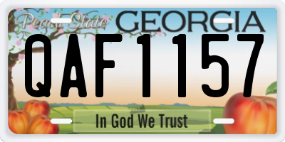 GA license plate QAF1157