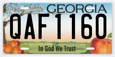 GA license plate QAF1160
