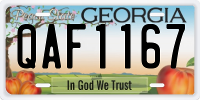 GA license plate QAF1167