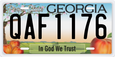 GA license plate QAF1176