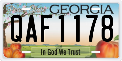 GA license plate QAF1178