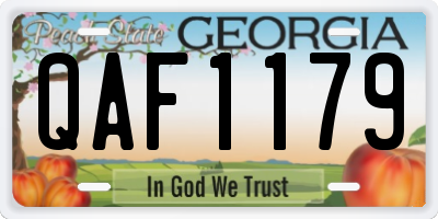 GA license plate QAF1179