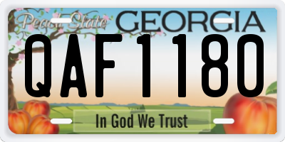 GA license plate QAF1180