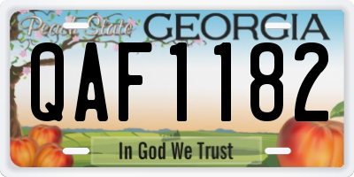 GA license plate QAF1182