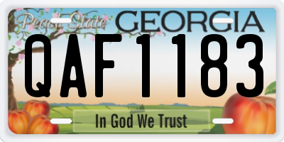 GA license plate QAF1183