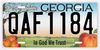 GA license plate QAF1184