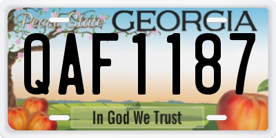 GA license plate QAF1187