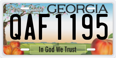 GA license plate QAF1195