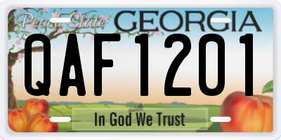 GA license plate QAF1201