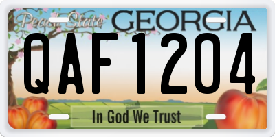 GA license plate QAF1204