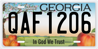 GA license plate QAF1206