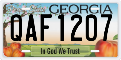 GA license plate QAF1207