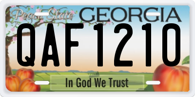GA license plate QAF1210
