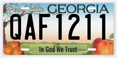 GA license plate QAF1211