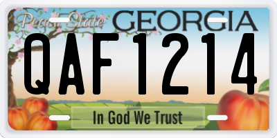 GA license plate QAF1214