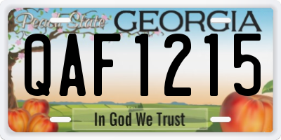 GA license plate QAF1215