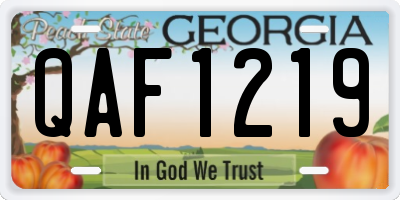 GA license plate QAF1219