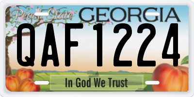 GA license plate QAF1224