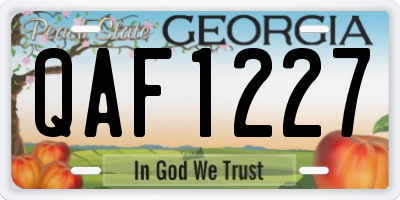 GA license plate QAF1227