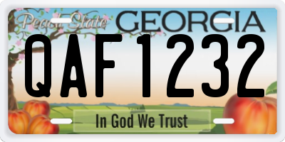 GA license plate QAF1232
