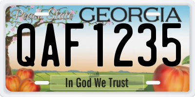 GA license plate QAF1235