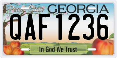 GA license plate QAF1236