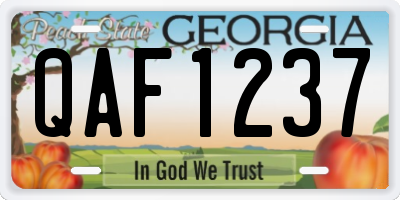 GA license plate QAF1237