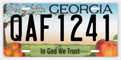 GA license plate QAF1241