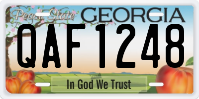 GA license plate QAF1248