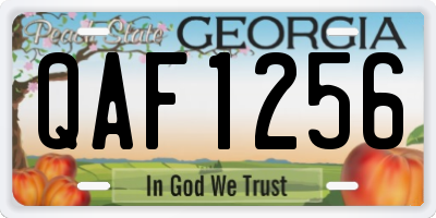 GA license plate QAF1256