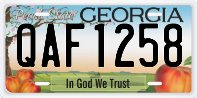 GA license plate QAF1258