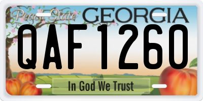 GA license plate QAF1260