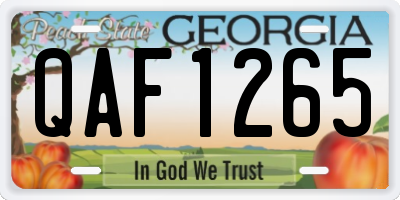 GA license plate QAF1265