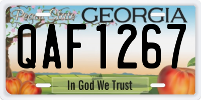 GA license plate QAF1267